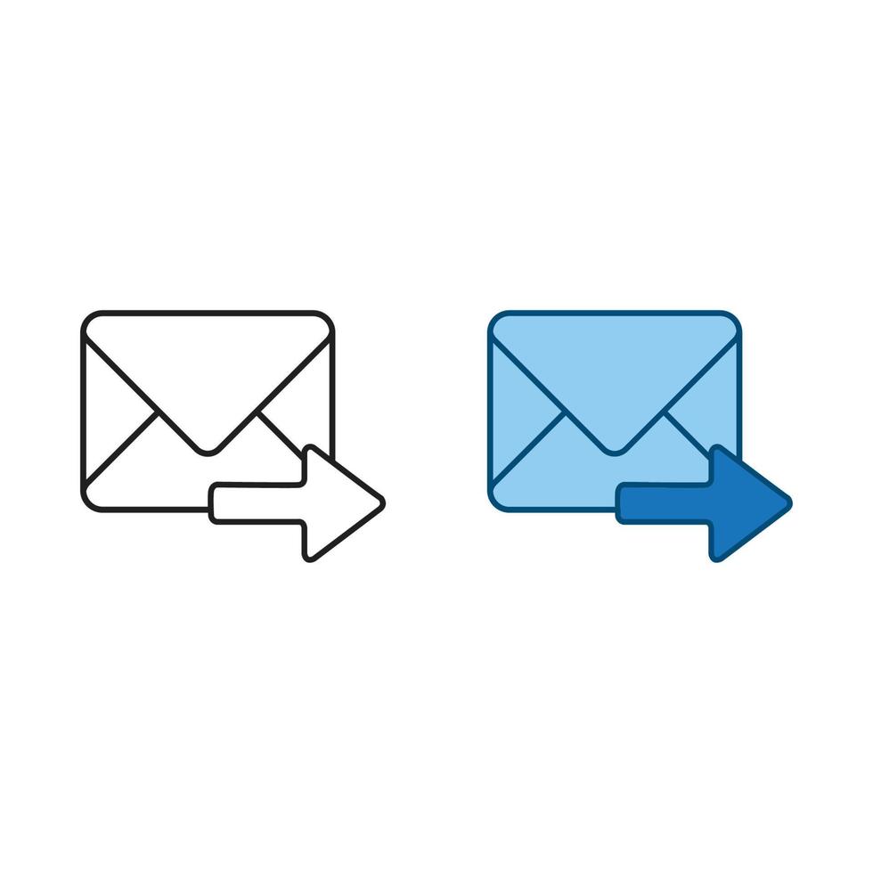 envoyer courrier logo icône illustration coloré et contour vecteur