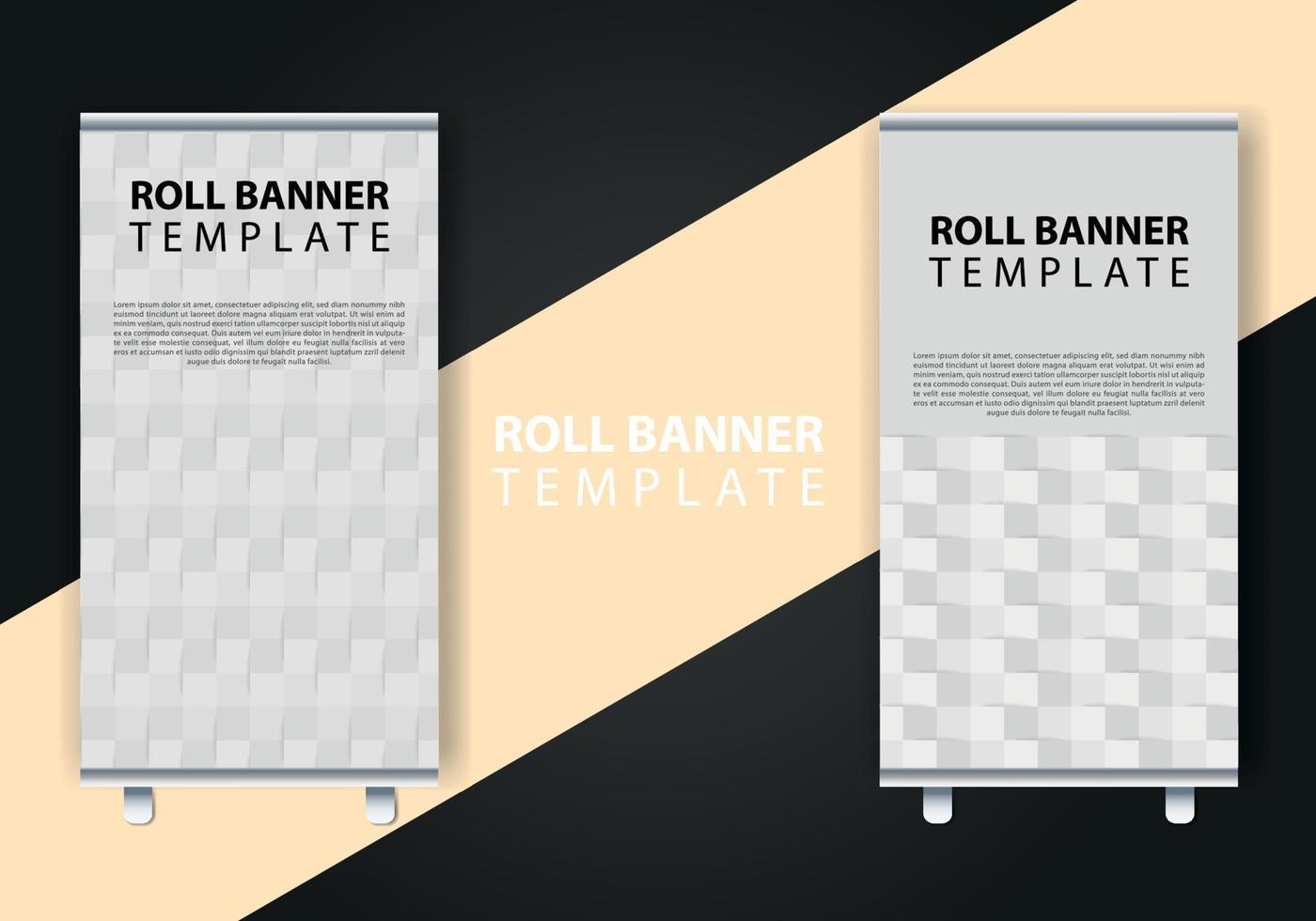 rouleau en haut brochure prospectus bannière conception verticale modèle vecteur, abstrait géométrique arrière-plan, moderne x-banner et drapeau-bannière, rectangle taille. vecteur