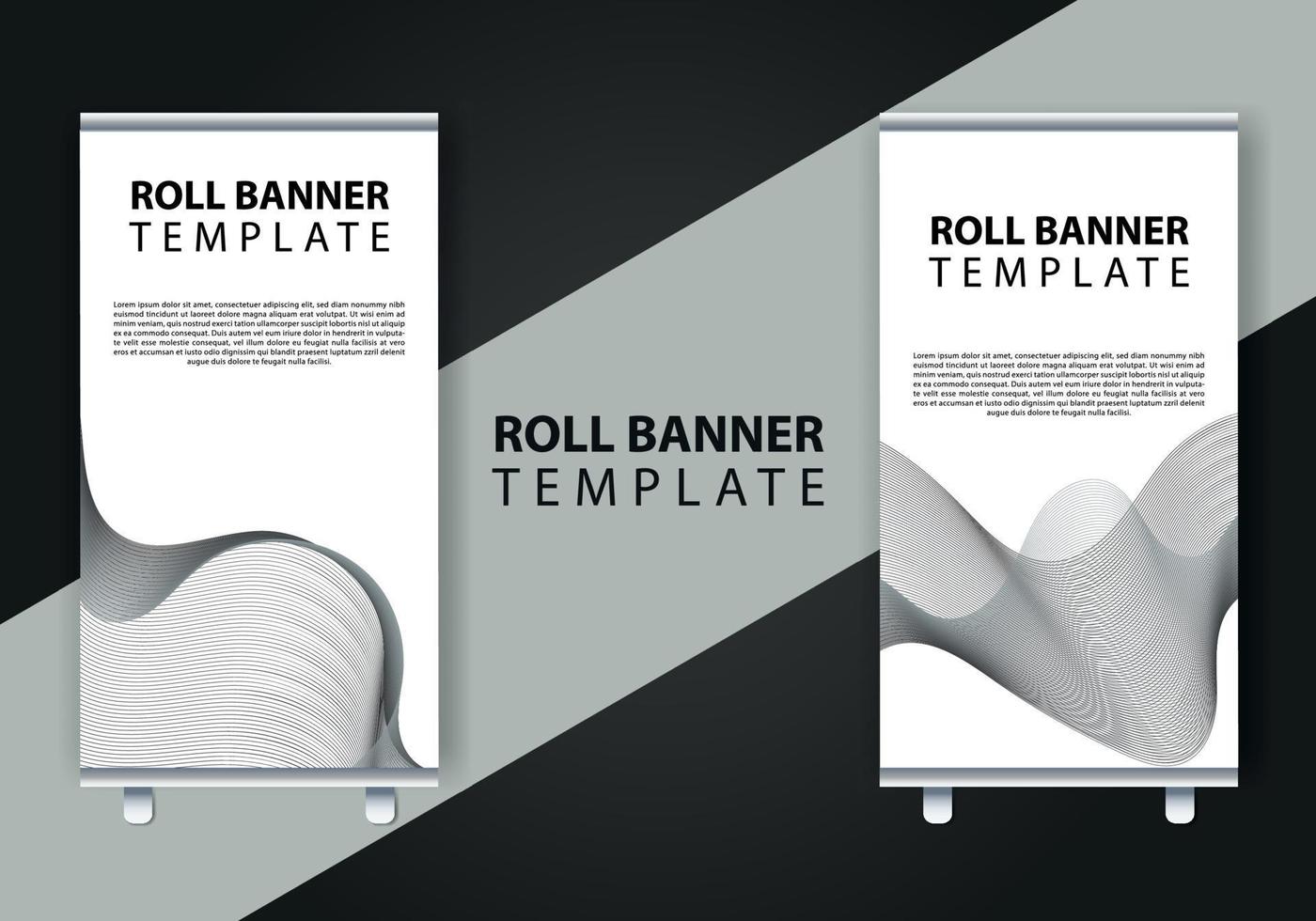 rouleau en haut brochure prospectus bannière conception verticale modèle vecteur, abstrait géométrique arrière-plan, moderne x-banner et drapeau-bannière, rectangle taille. vecteur