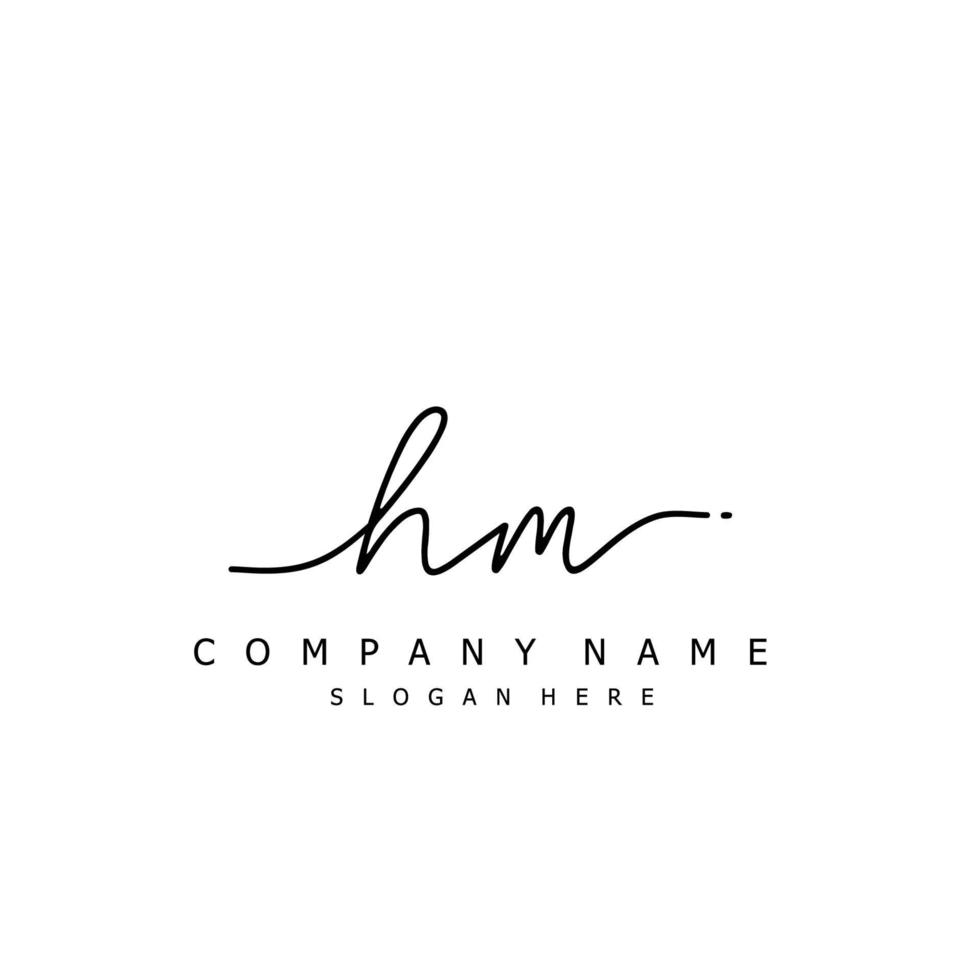 initiale hum écriture de Signature logo vecteur