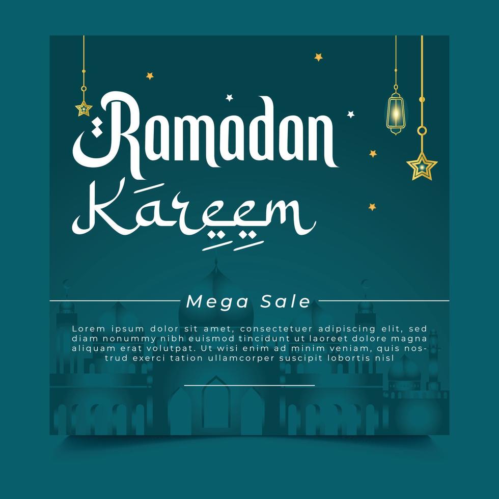 Ramadan social médias Publier modèle conception vecteur