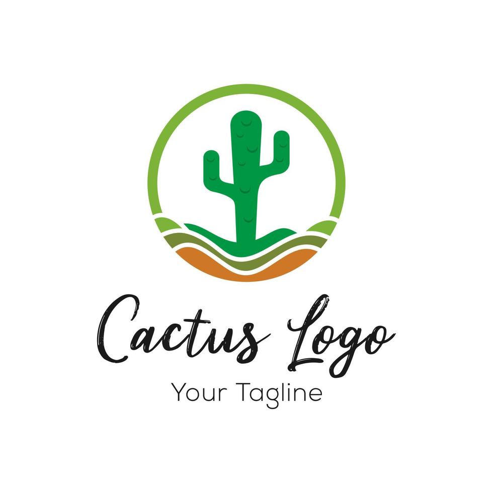 cactus logo conception badge vecteur illustration