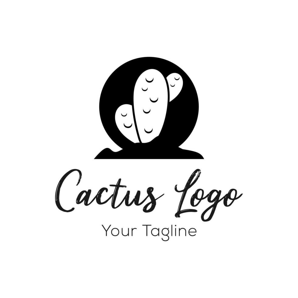 cactus logo conception badge vecteur illustration