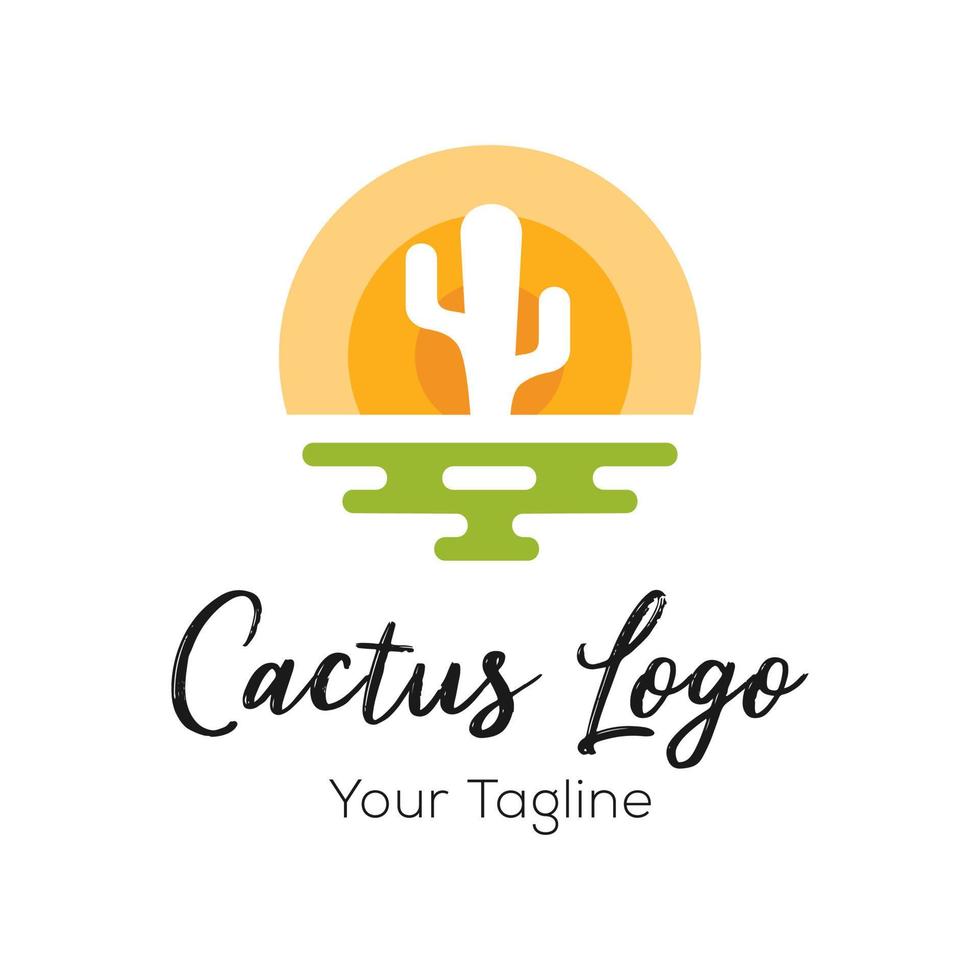 cactus logo conception badge vecteur illustration