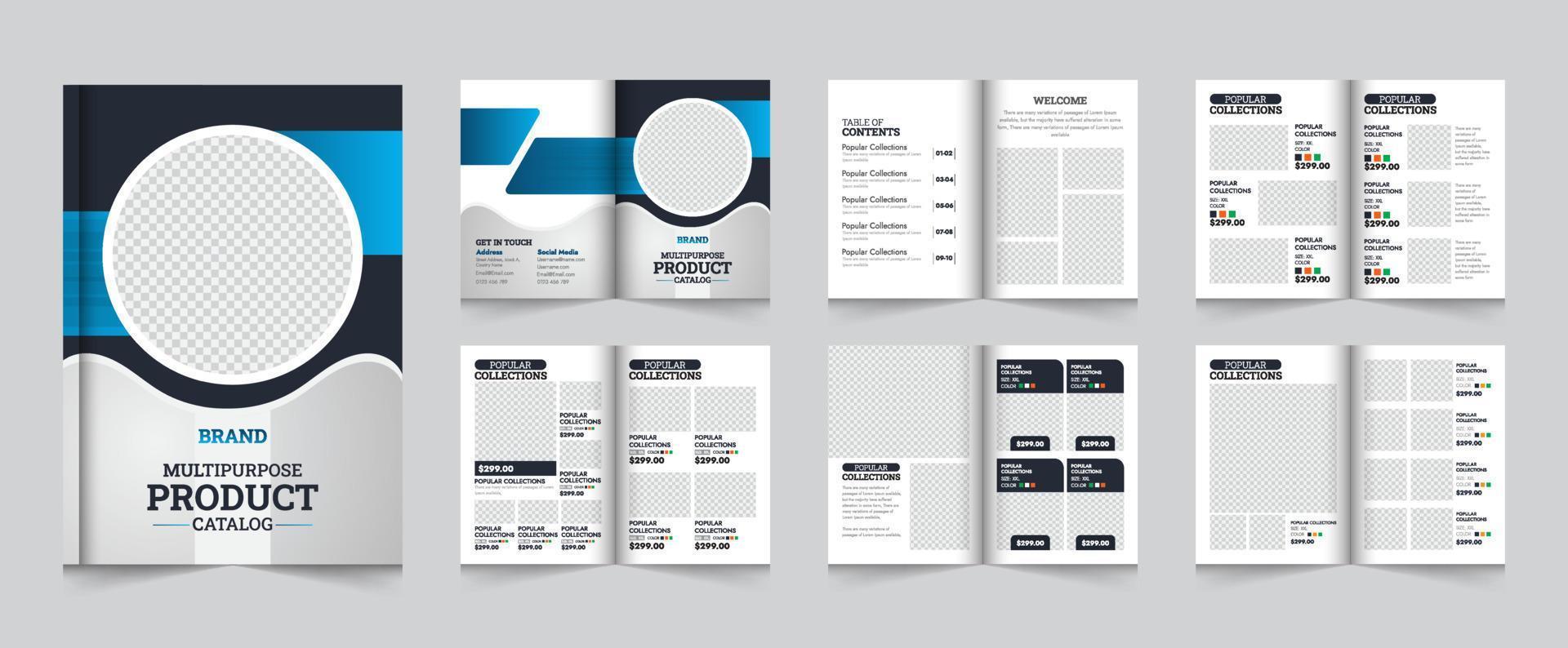 polyvalent produit catalogue conception, impression prêt catalogue modèle conception vecteur