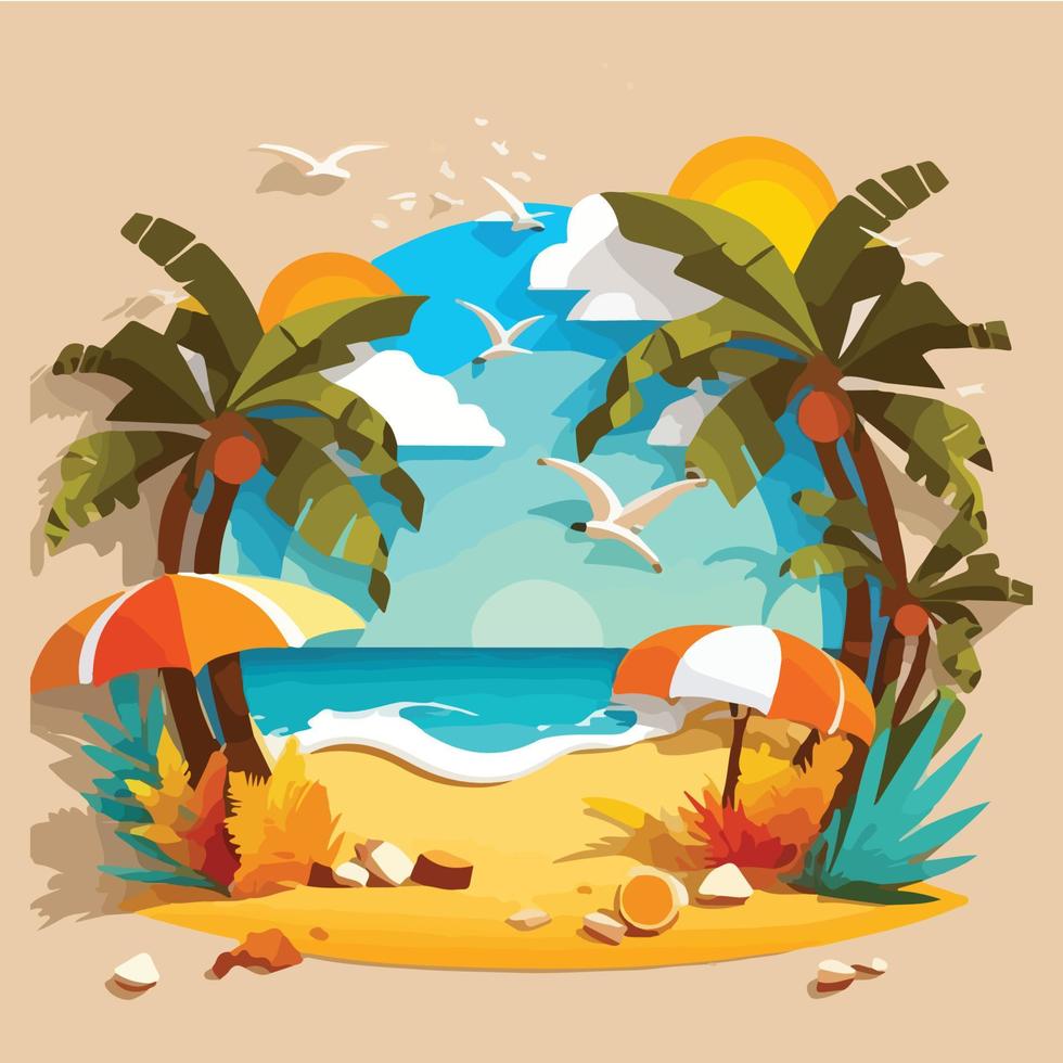 art vectoriel de plage d'été