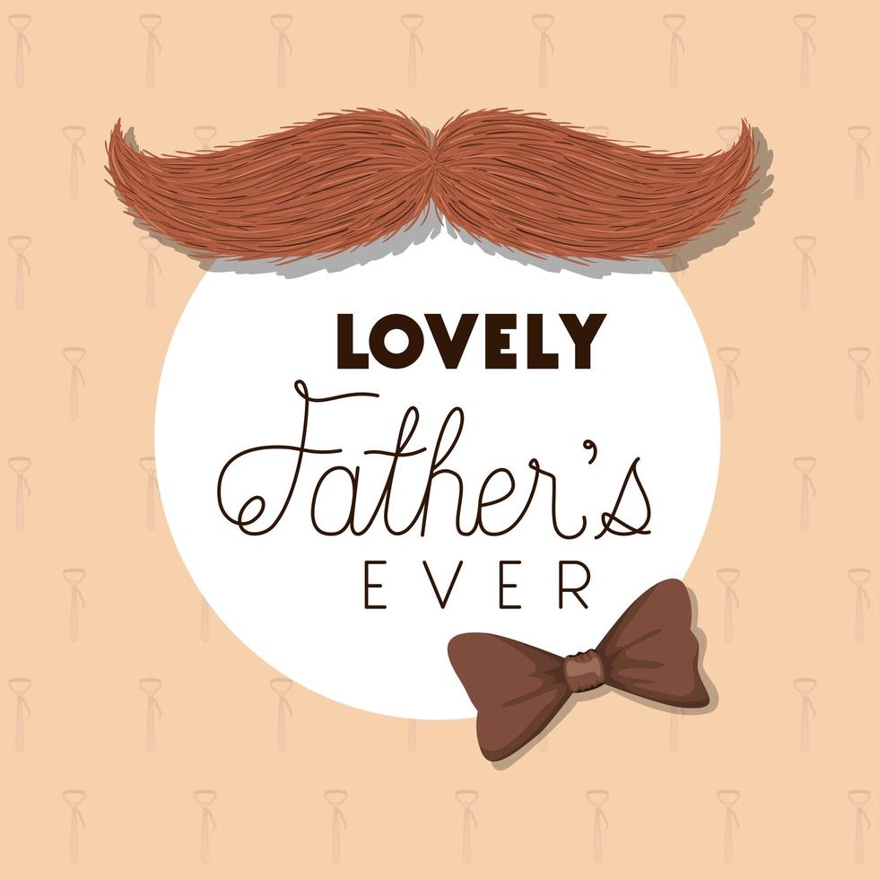 bannière de fête des pères avec moustache et conception de vecteur de noeud papillon