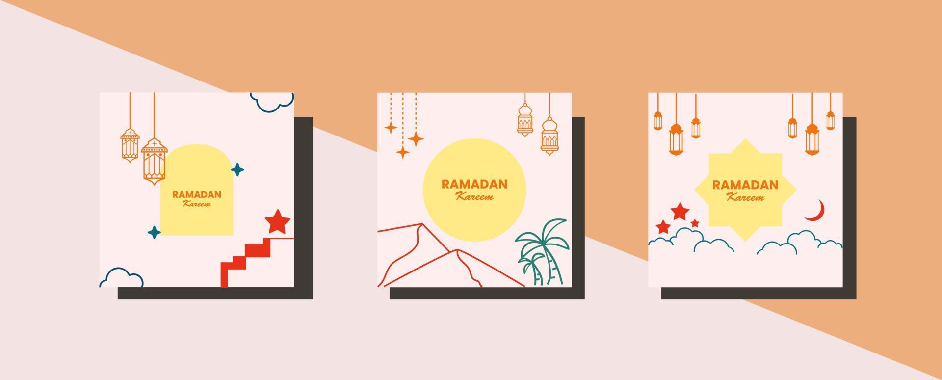 Ramadan social médias Publier avec copie espace pour texte vecteur