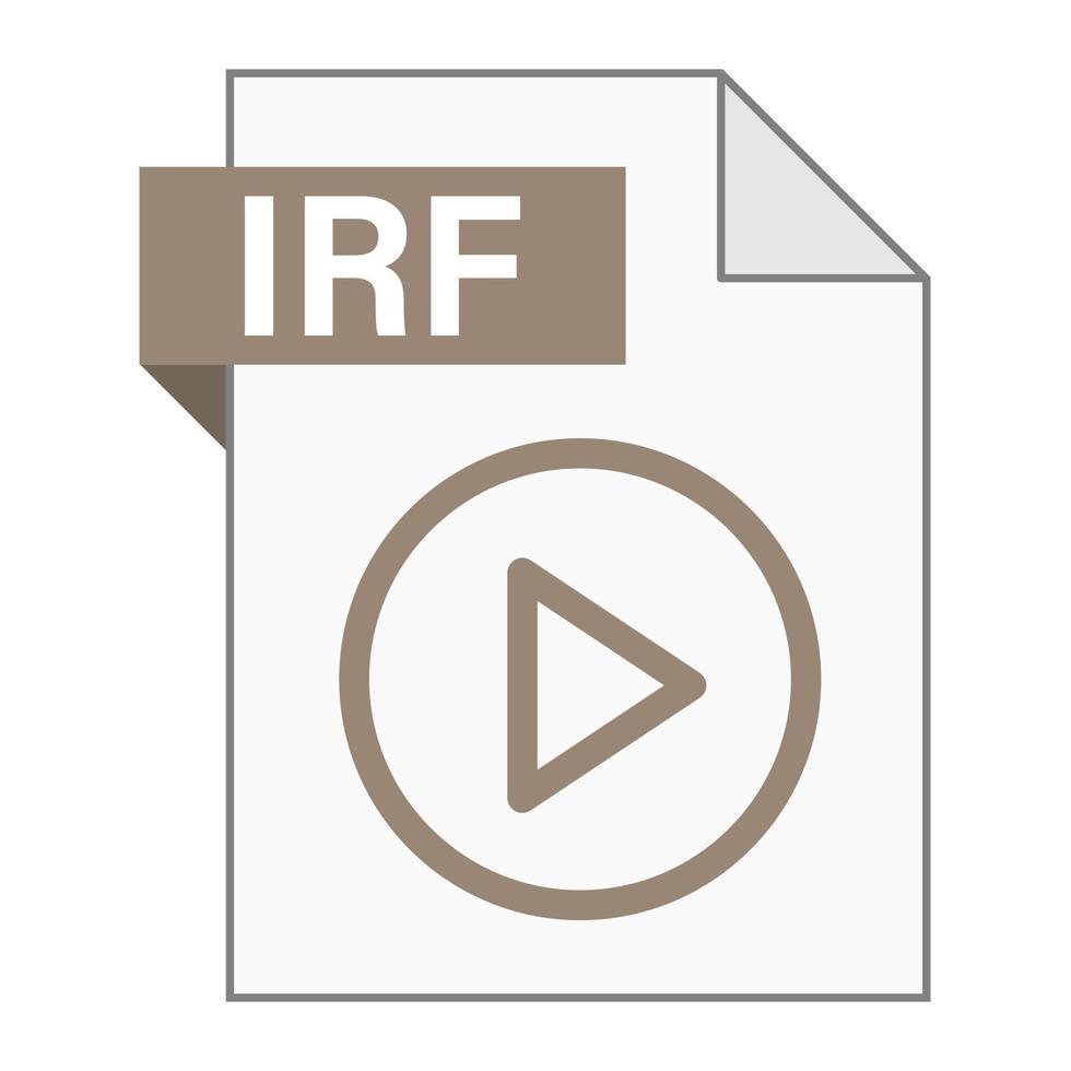 design plat moderne de l'icône de fichier irf pour le web vecteur