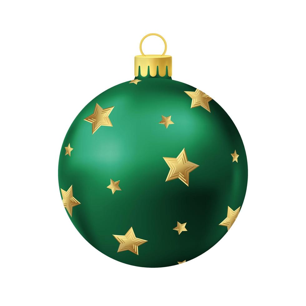 boule de sapin de noël verte avec étoile dorée vecteur