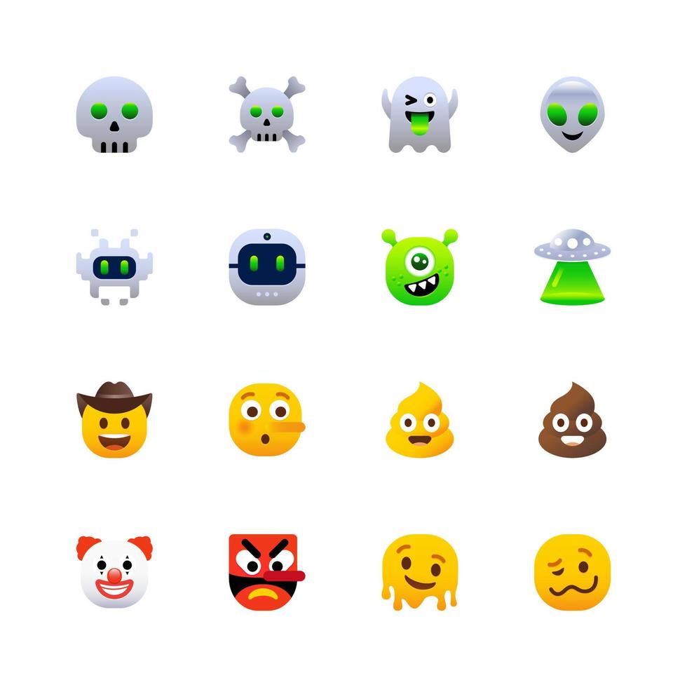 arrondi emoji Icônes ensemble3 vecteur
