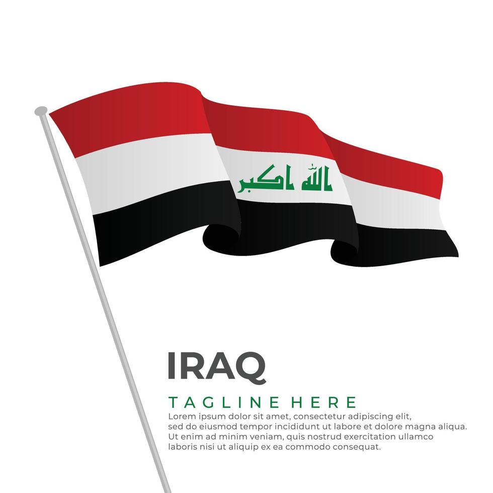 modèle vecteur Irak drapeau moderne conception