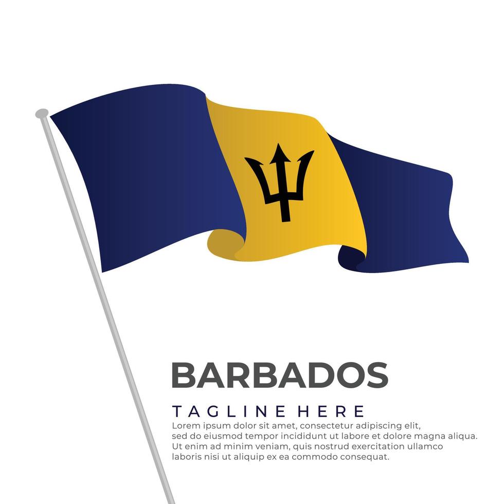 modèle vecteur Barbade drapeau moderne conception