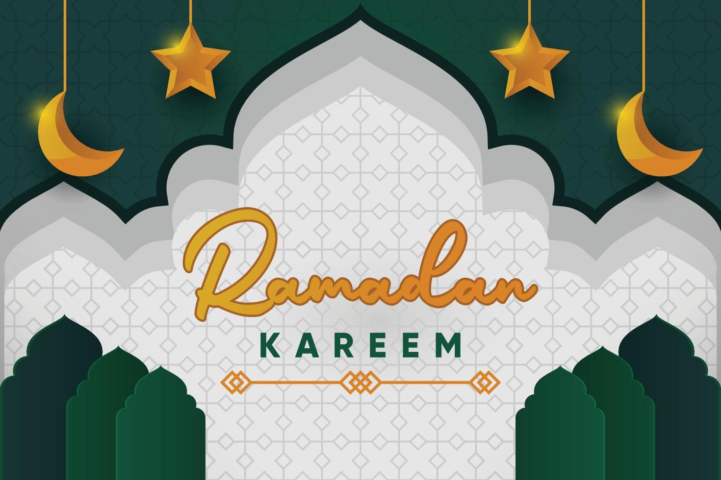 Ramadan kareem mosquée émeraude vert blanc Contexte vecteur