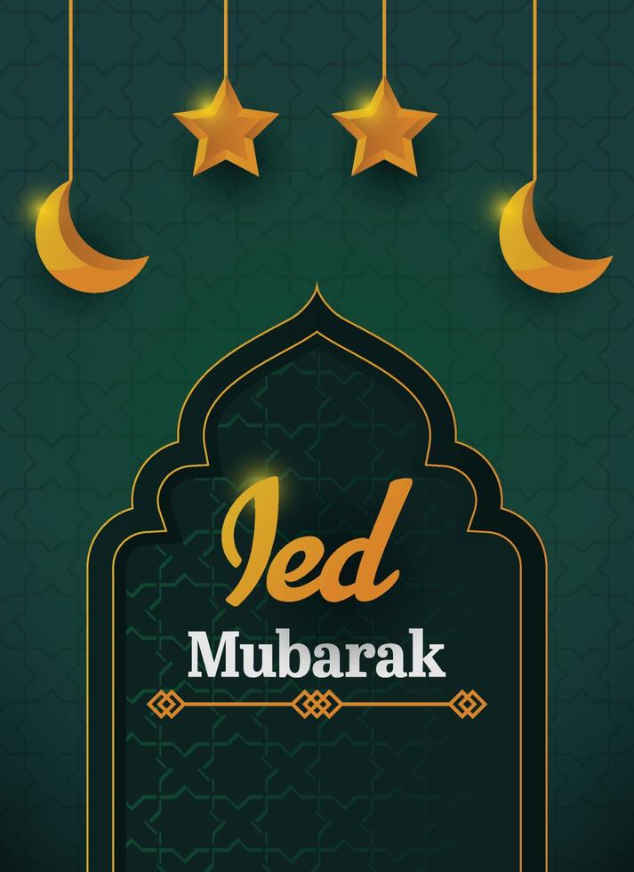 eid mubarak affiche salam ramadhan vecteur