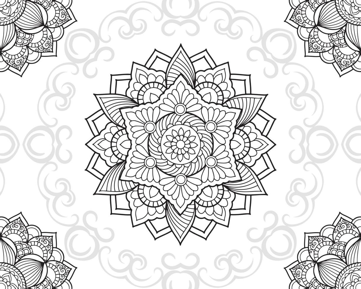 collection de monochrome ethnique mandala conception. anti stress coloration page pour adultes vecteur