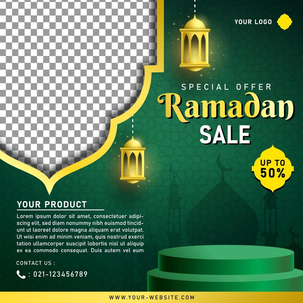 Ramadan vente bannière modèle pour social médias Publier vecteur