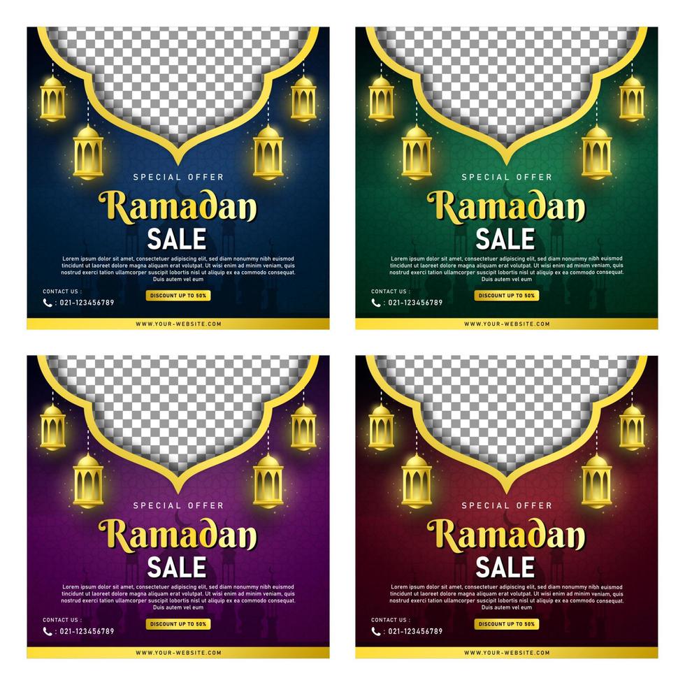 Ramadan vente bannière modèle pour social médias Publier vecteur