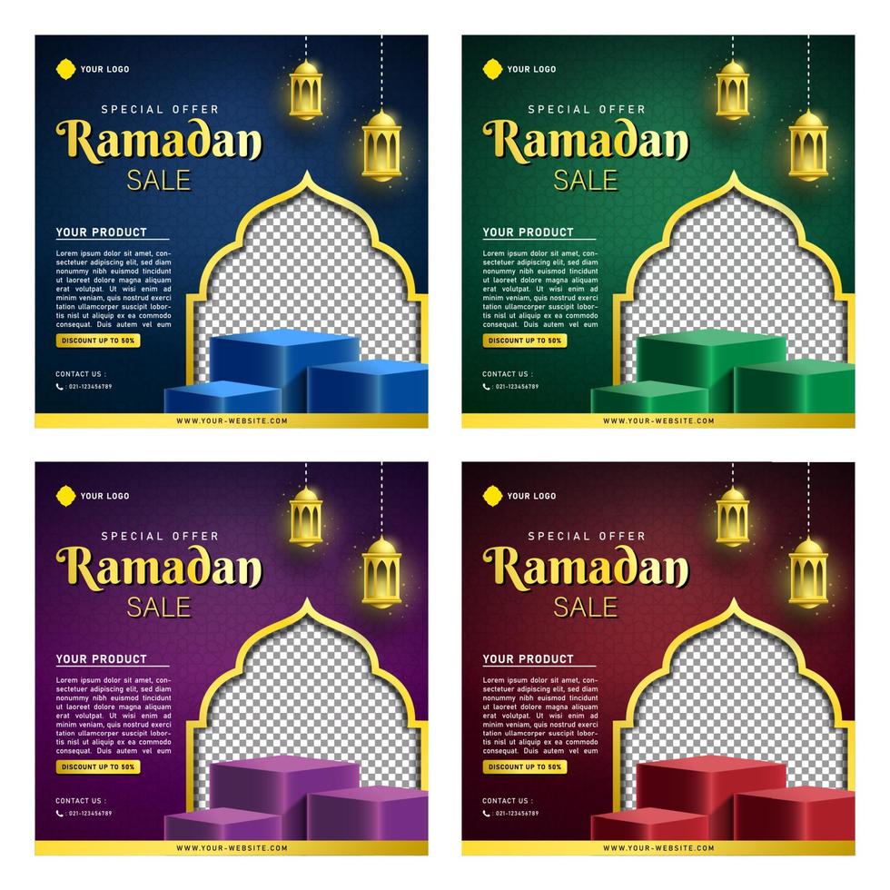 Ramadan vente bannière modèle pour social médias Publier vecteur