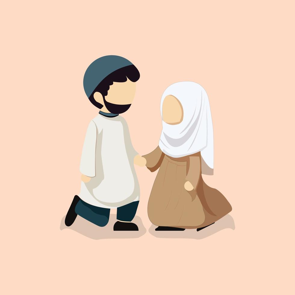 islamique mari et épouse dansant conception vecteur