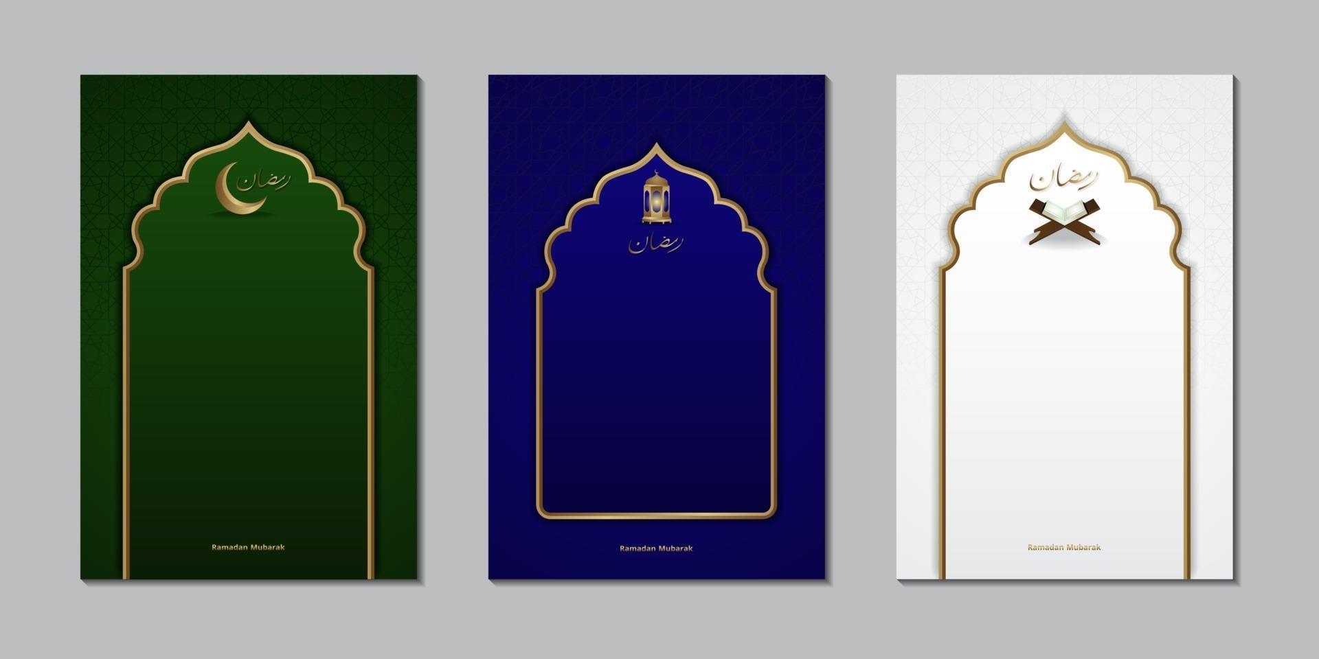 carte de voeux pour le festival du ramadan avec modèle de symboles islamiques vecteur