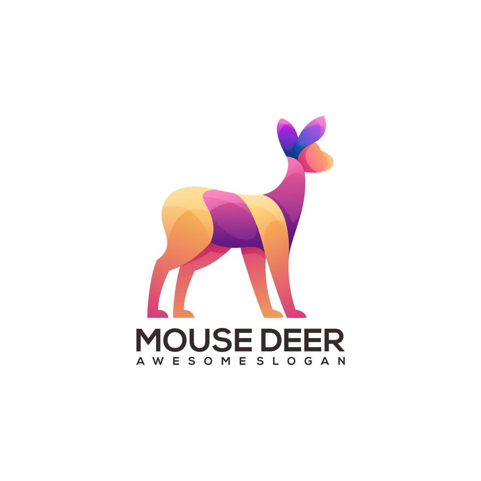 illustration de logo, cerf de souris coloré vecteur