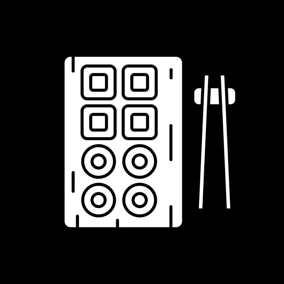 icône de glyphe de jeu de sushi en mode sombre vecteur