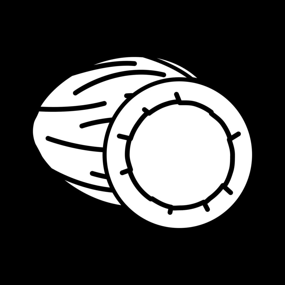 icône de glyphe de mode sombre de noix de coco vecteur