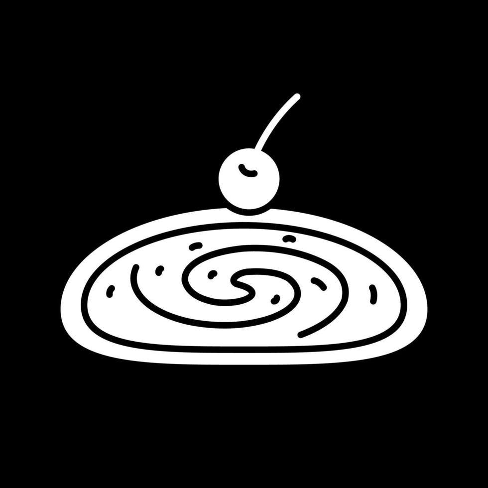 icône de glyphe de mode sombre de rouleau suisse vecteur