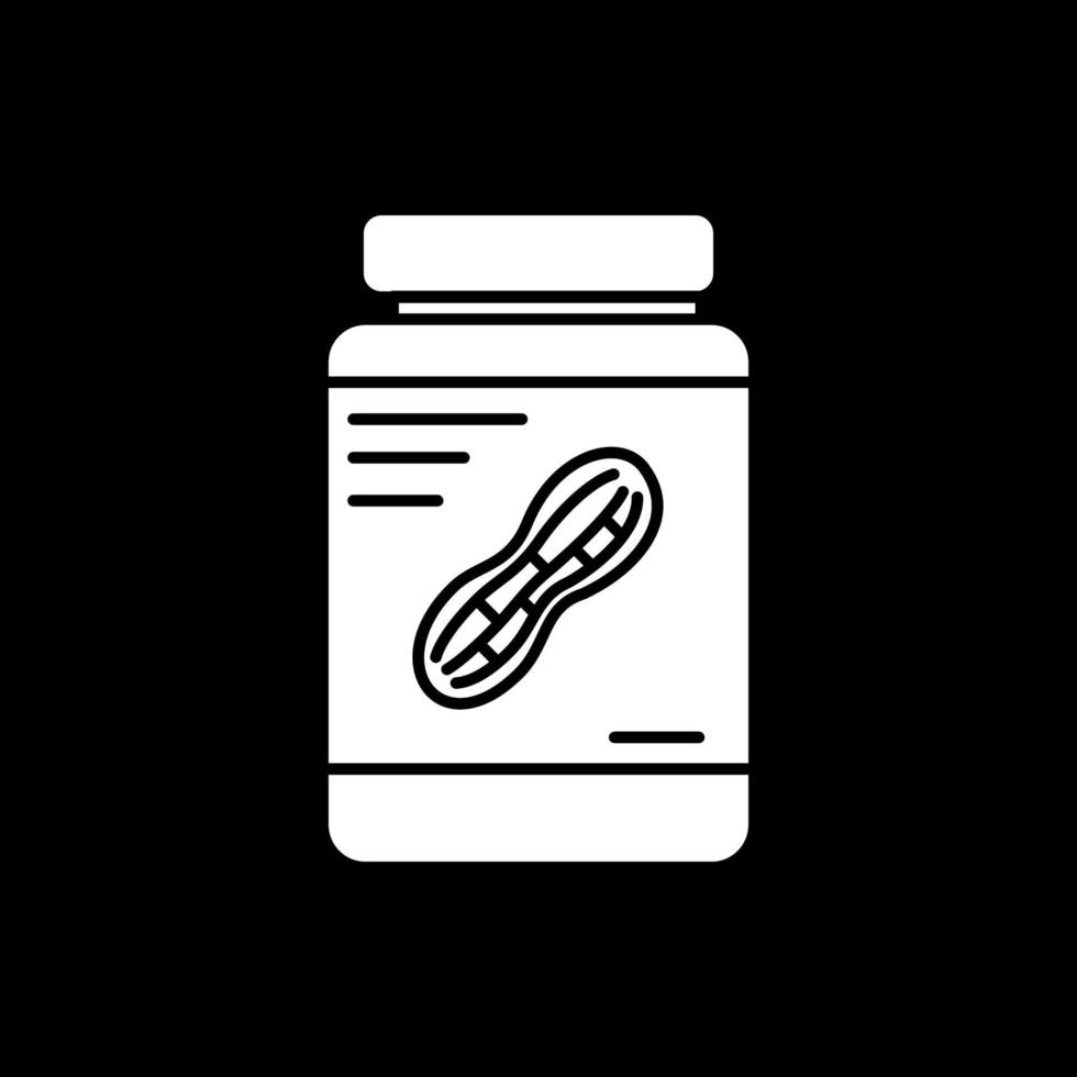 icône de glyphe de mode sombre beurre de cacahuète vecteur