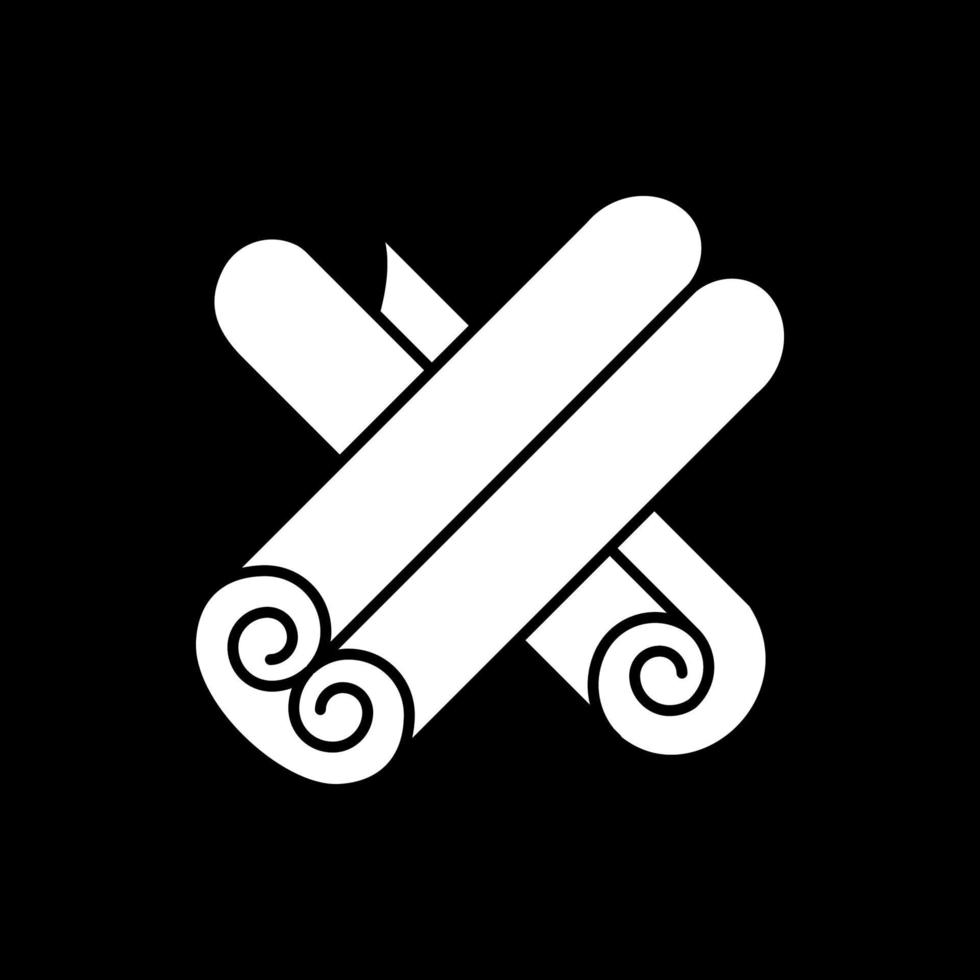 icône de glyphe de mode sombre de bâtons de cannelle vecteur