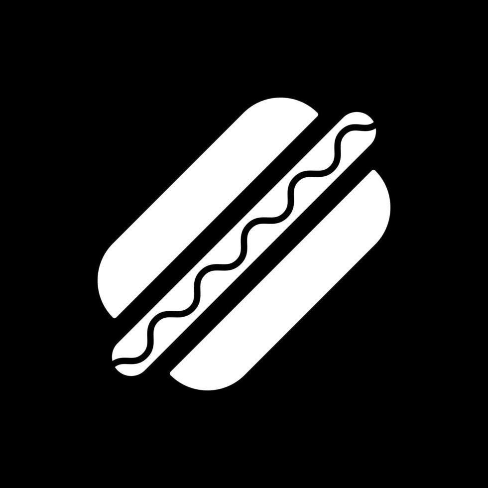 icône de glyphe mode sombre hot-dog américain vecteur
