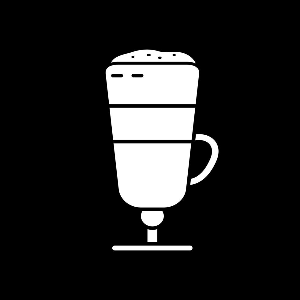 icône de glyphe en mode sombre latte macchiato vecteur