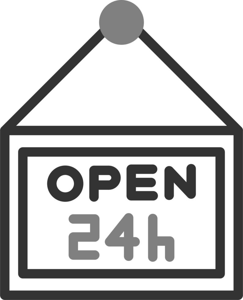 ouvert magasin 24 heures vecteur icône