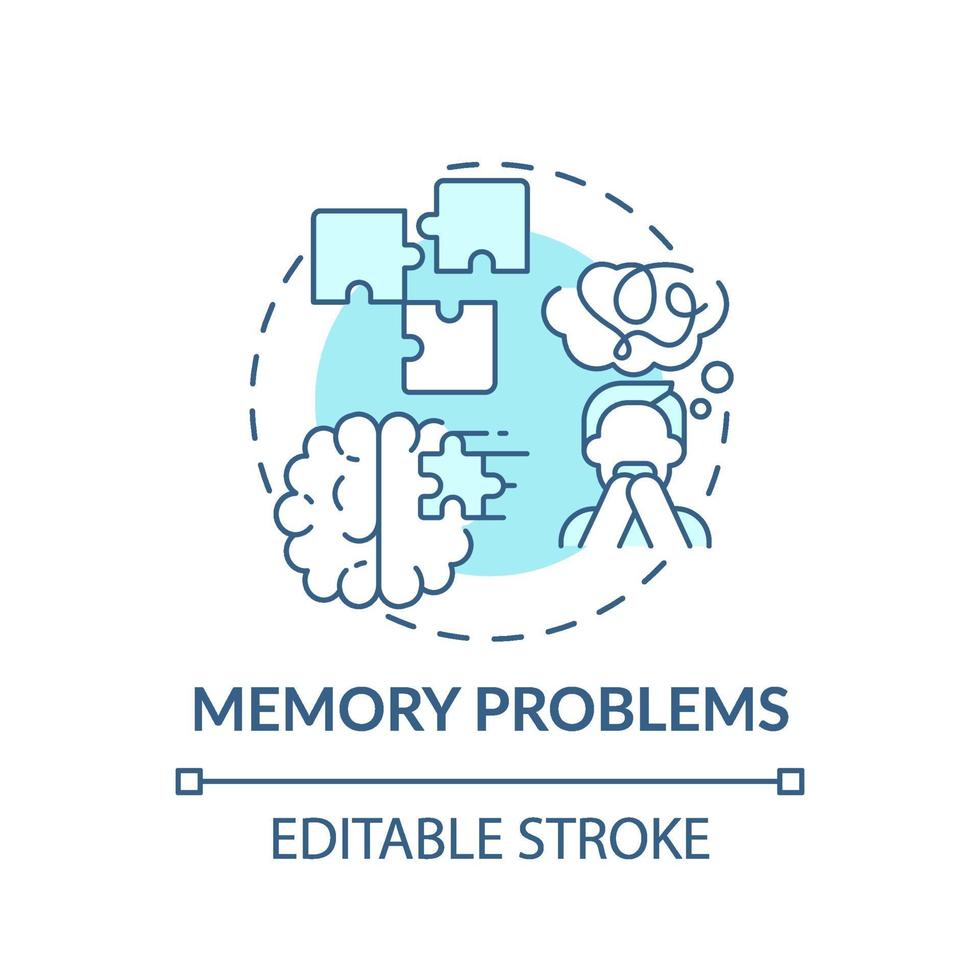 icône de concept de problèmes de mémoire vecteur