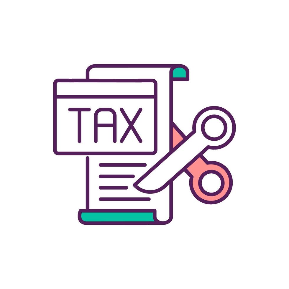 icône de couleur de réduction d'impôt vecteur