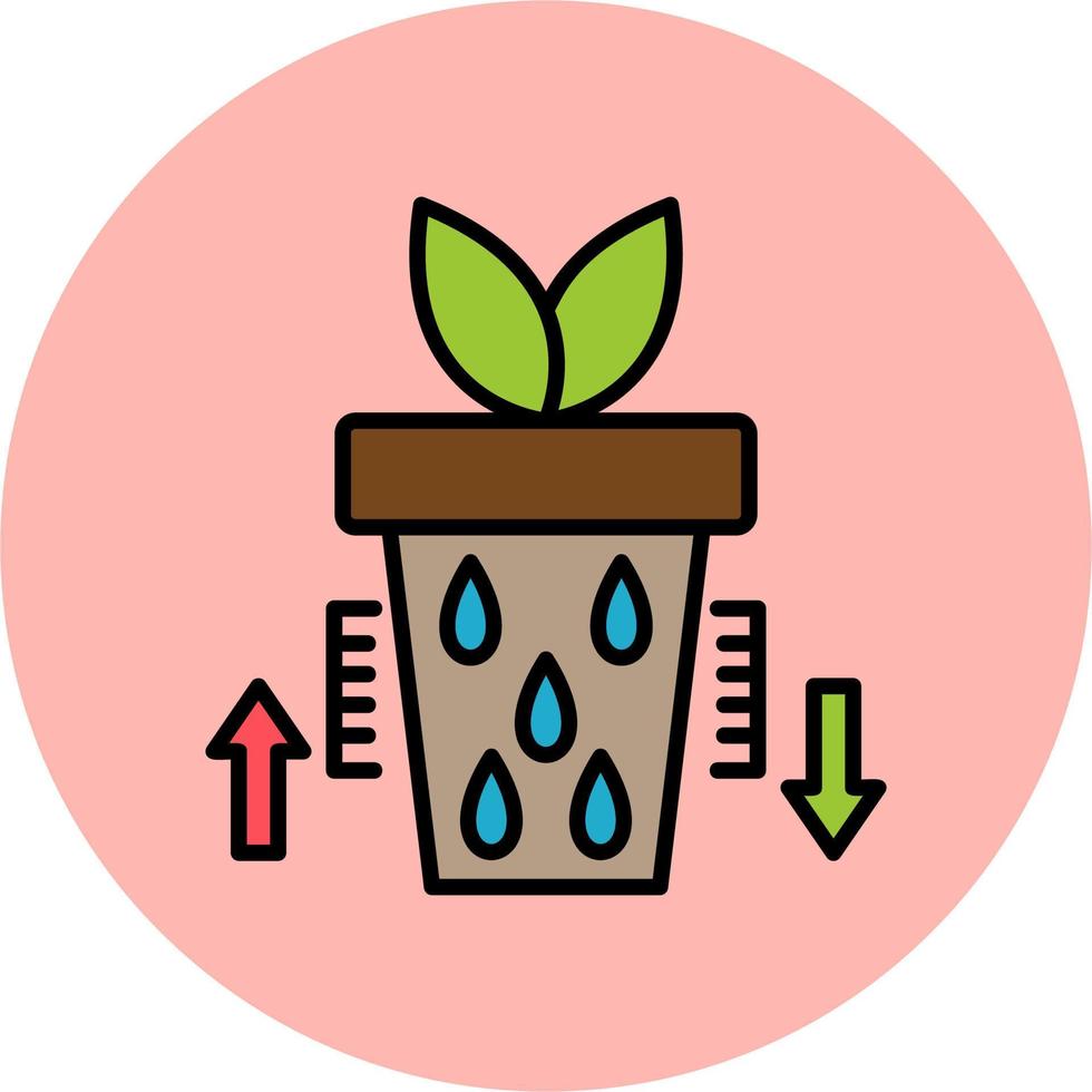 l'eau niveau dans plante vecteur icône