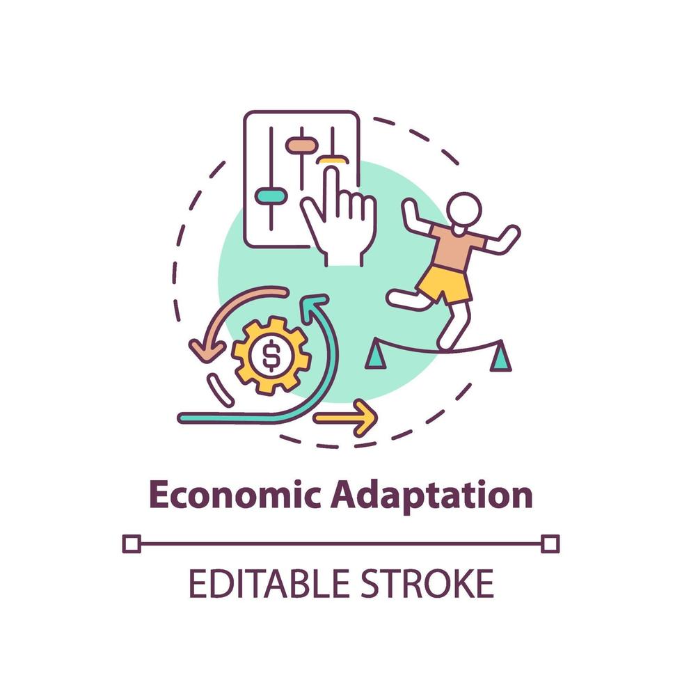 icône de concept d & # 39; adaptation économique vecteur