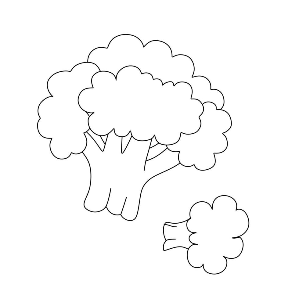 brocoli griffonnage vecteur illustration coloration livre pour des gamins