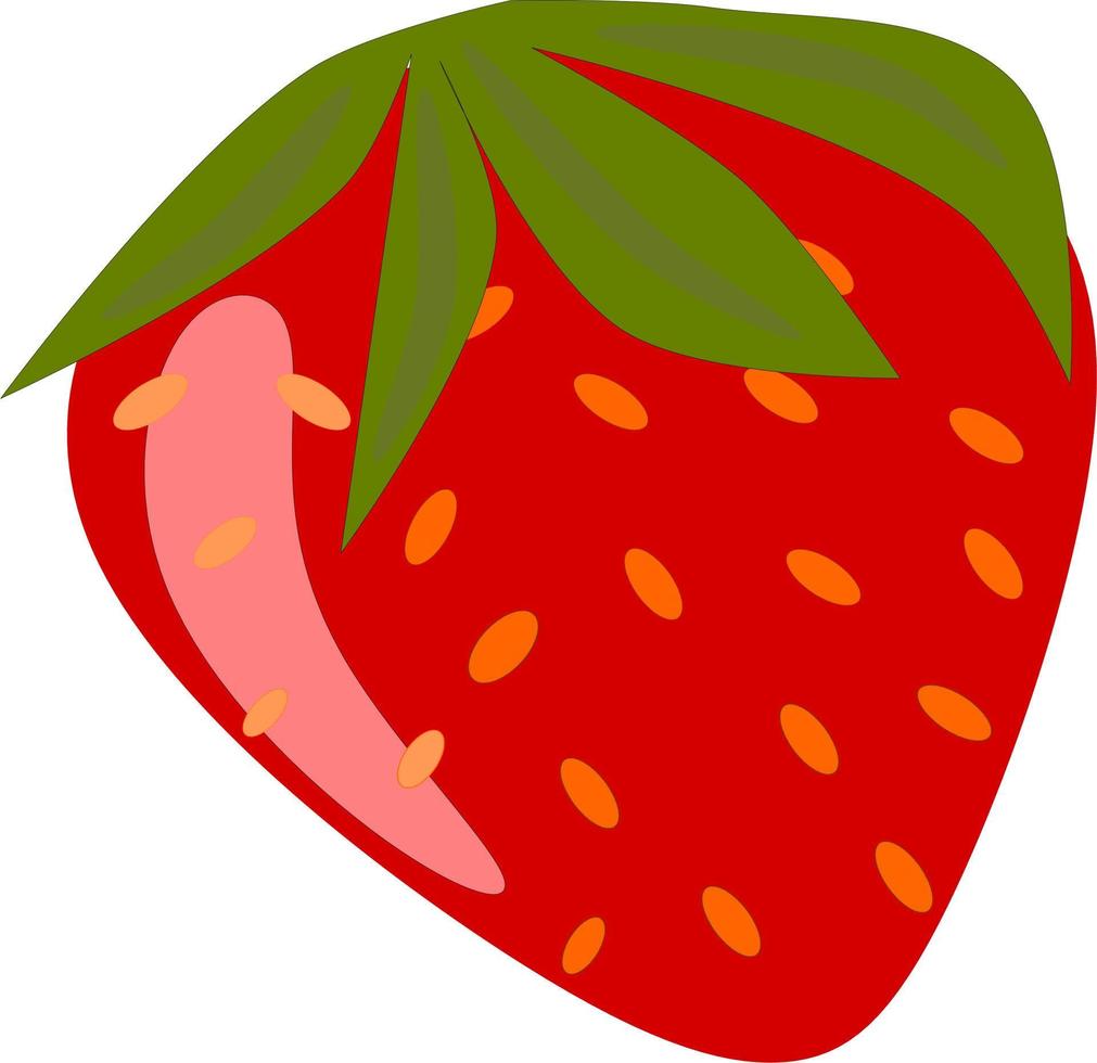 fraise rouge été fruit, transparent Contexte. vecteur graphique illustration. végétarien café imprimer, affiche, carte. naturel, biologique dessert doux, Frais baie. gratuit vecteur.