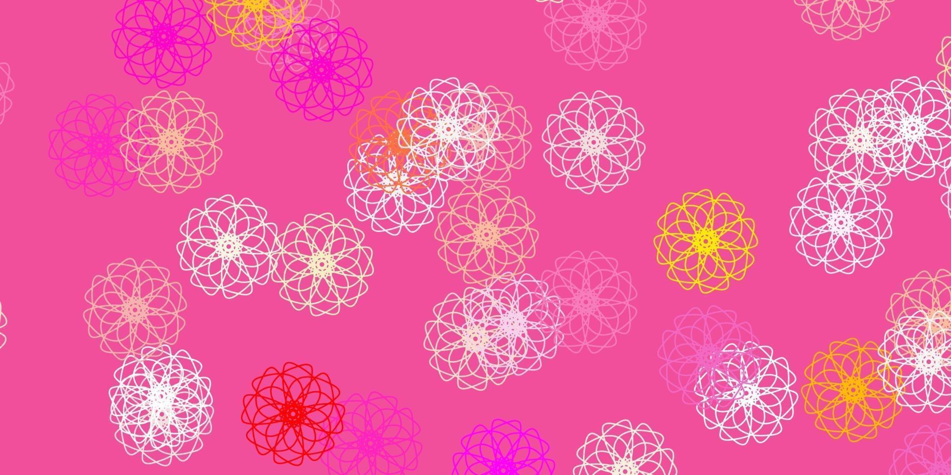 motif de doodle de vecteur multicolore clair avec des fleurs.