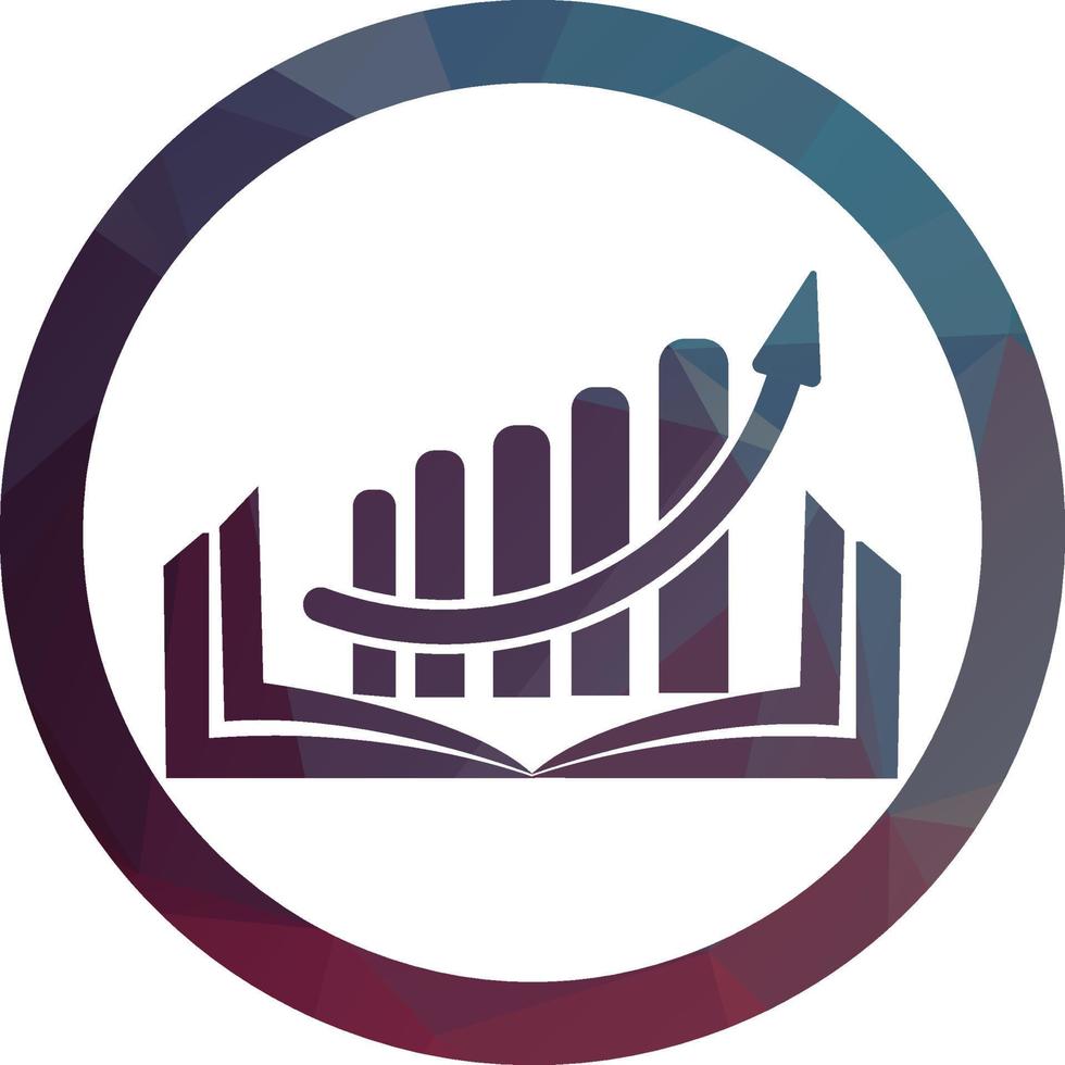 création de logo de livre de finances. création de logo d'éducation à la croissance des entreprises. vecteur