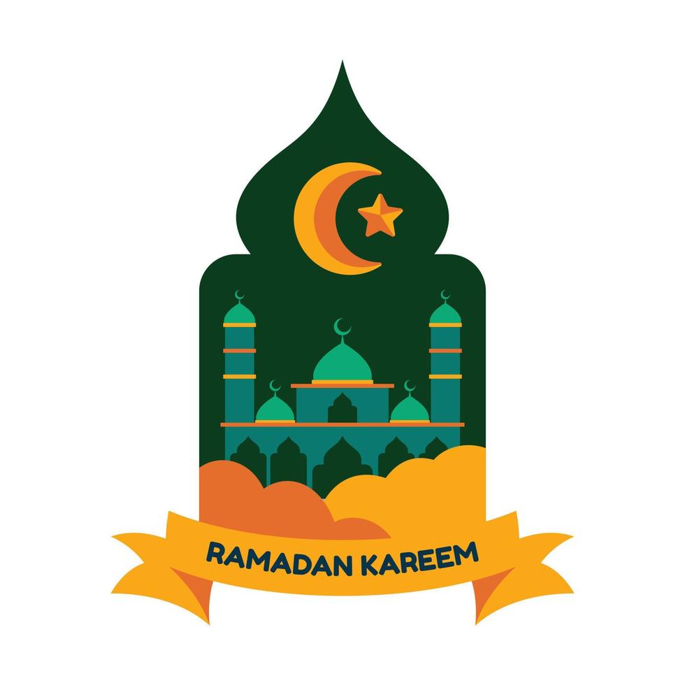 Ramadan kareem avec islamique illustration ornement. Ramadan kareem salutation Contexte islamique avec mosquée vecteur