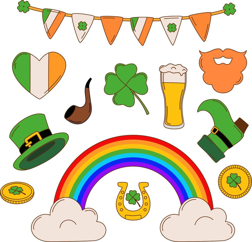 St. ensemble d'illustrations vectorielles de patrick's day vecteur