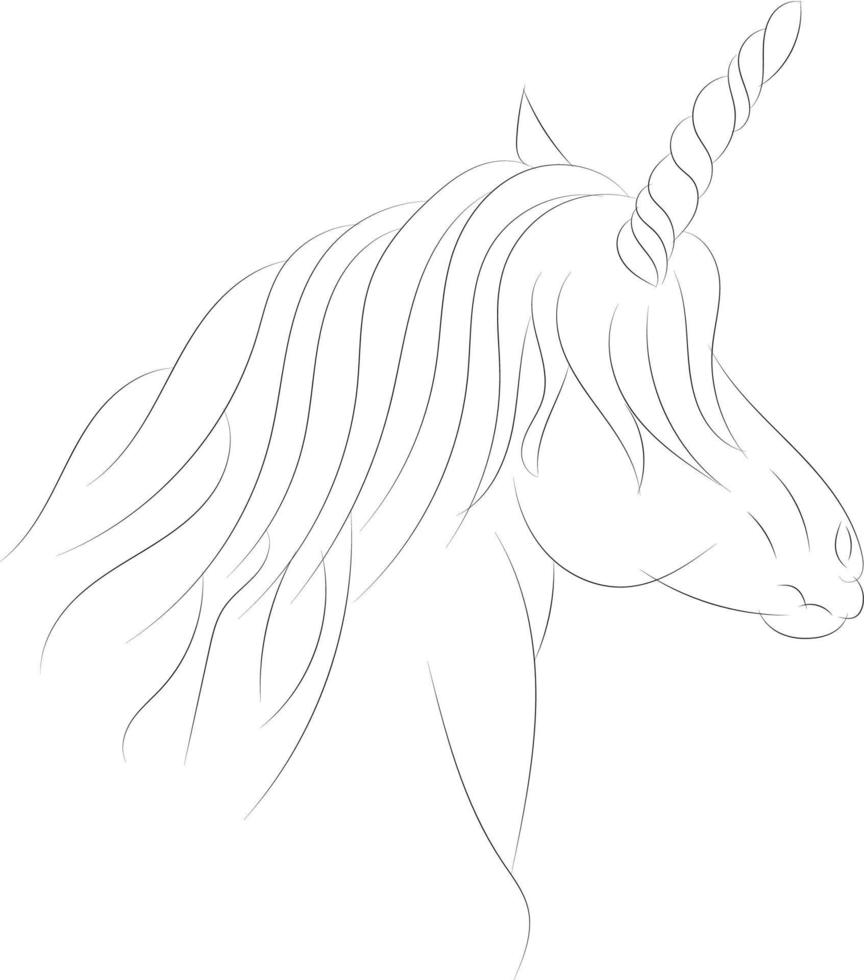 Licorne vecteur ligne art coloration pages Licorne illustration pour coloration livre