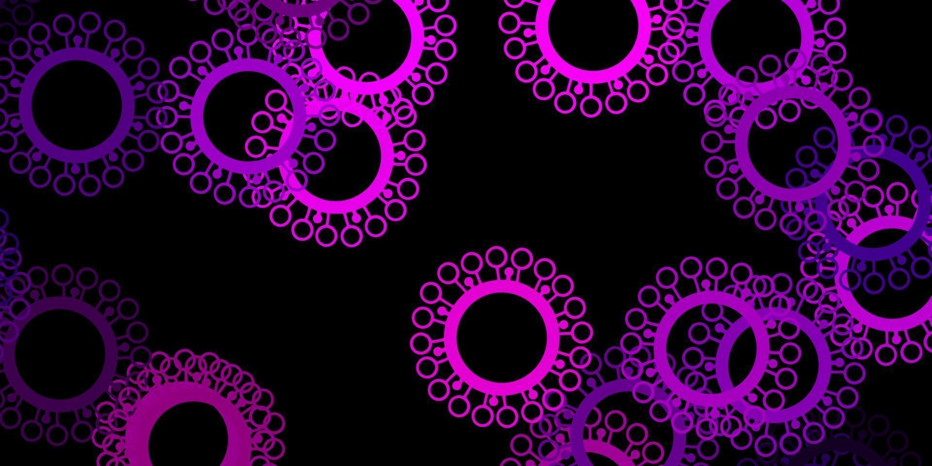 texture vecteur violet foncé avec des symboles de la maladie.