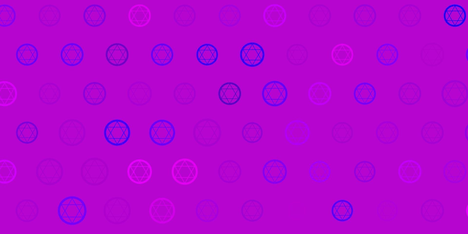 modèle vectoriel violet clair avec des signes ésotériques.