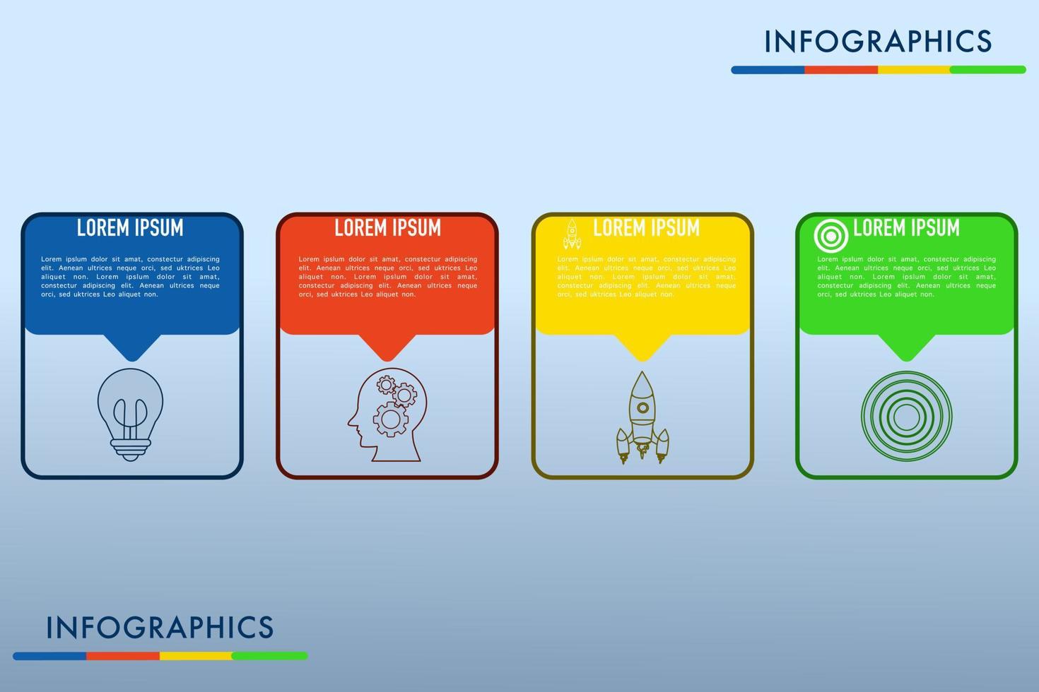 affaires processus infographie modèle. infographie conception avec les options ou étape nombre 4. vecteur illustration graphique conception.