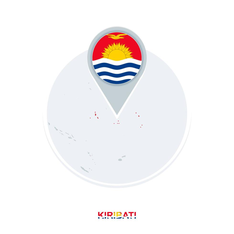 Kiribati carte et drapeau, vecteur carte icône avec Souligné Kiribati