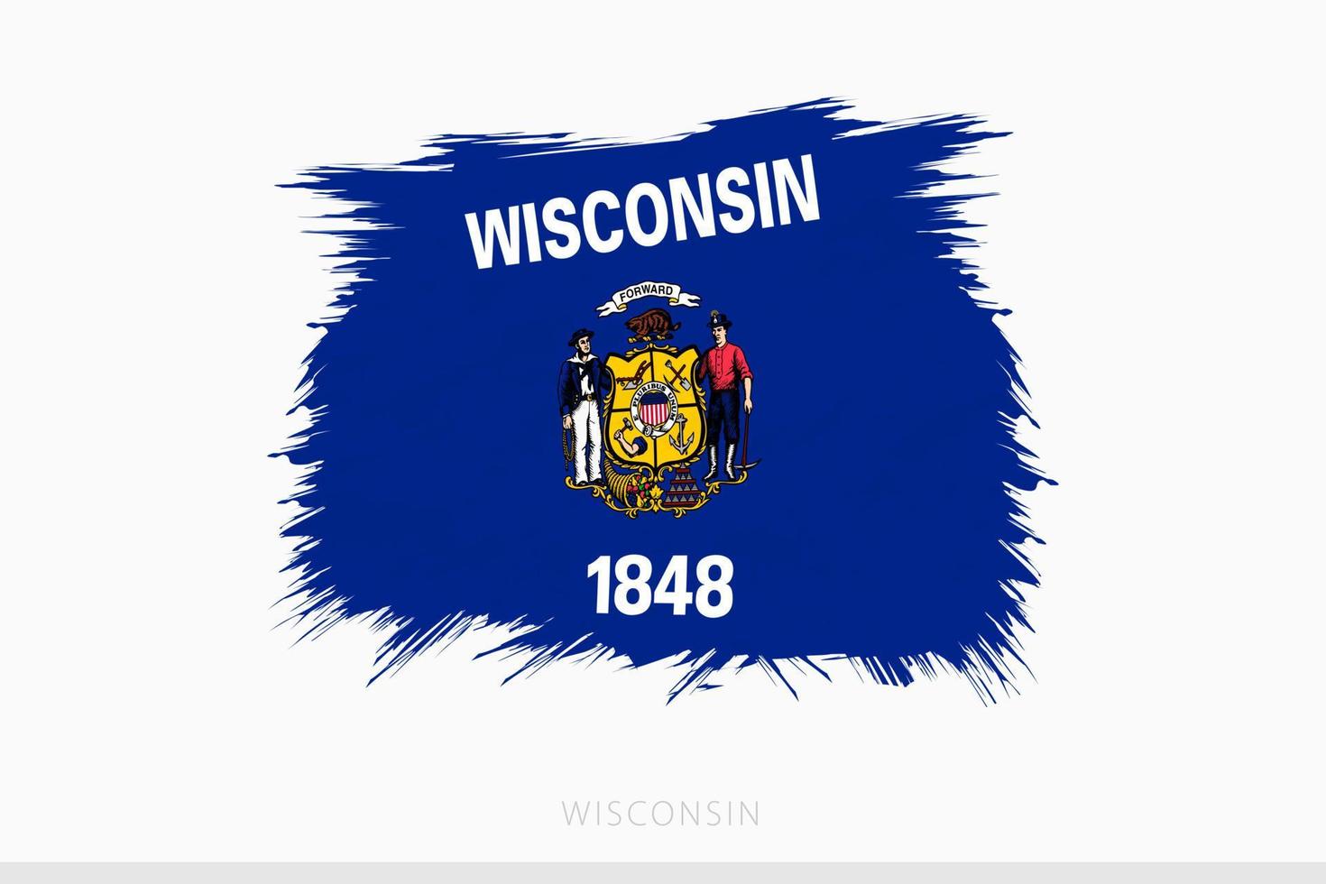 grunge drapeau de Wisconsin, vecteur abstrait grunge brossé drapeau de Wisconsin.